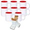 8 PACK 11 oz. Ceramic Mug - Two-Tone - Red - Cardboard Box with Foam Supports